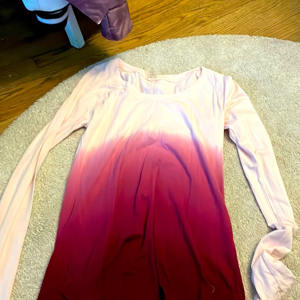 pink ombré long sleeve top size M